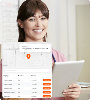 Dental_Hygienist_Punching_In_With_GPS_Time_Tracking